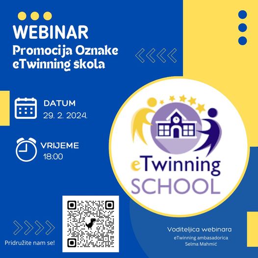 Najava četvrtog eTwinning webinara  „Promocija Oznake eTwinning škole“