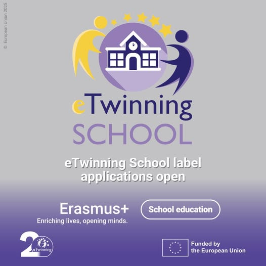 Otvoren poziv za prijavu za oznaku eTwinning škola! 🌍✨