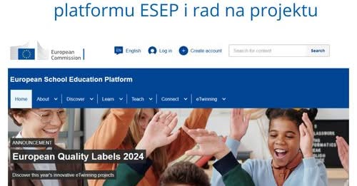 „Postavljanje materijala na ESEP platformu i rad na projektu“