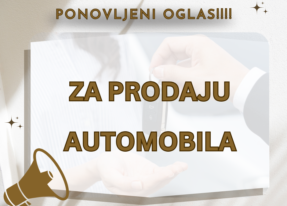 PONOVLJENI OGLAS za prodaju rabljenog motornog vozila